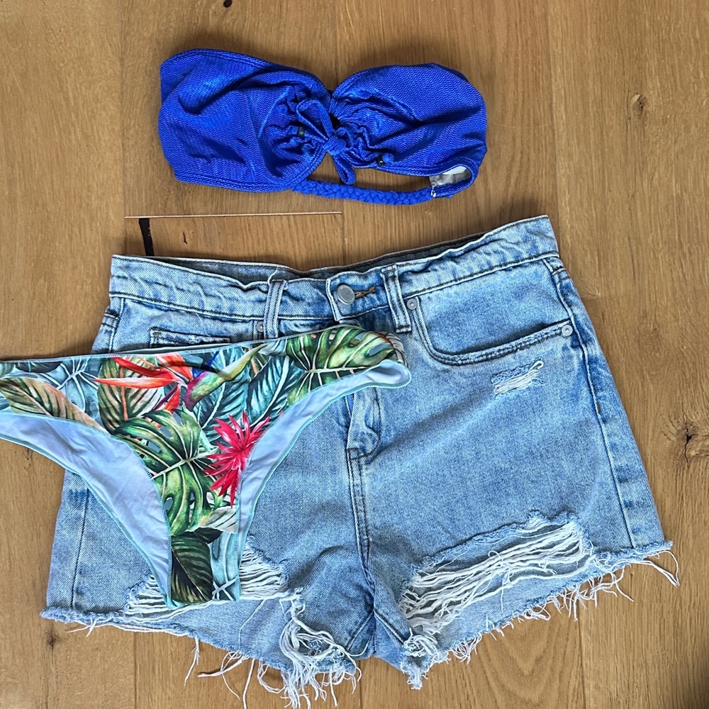 Tyler Rose Blue Bikini Top